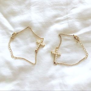 Pearl cross bracelets (NWOT)